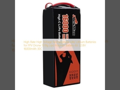 Υψηλής ταχύτητας Υψηλής τάσης επαναφορτιζόμενες μπαταρίες λιθίου UAV για FPV Drone 1510g Lipo Polymer Battery 6S 22.8V 16000mAh 30C
